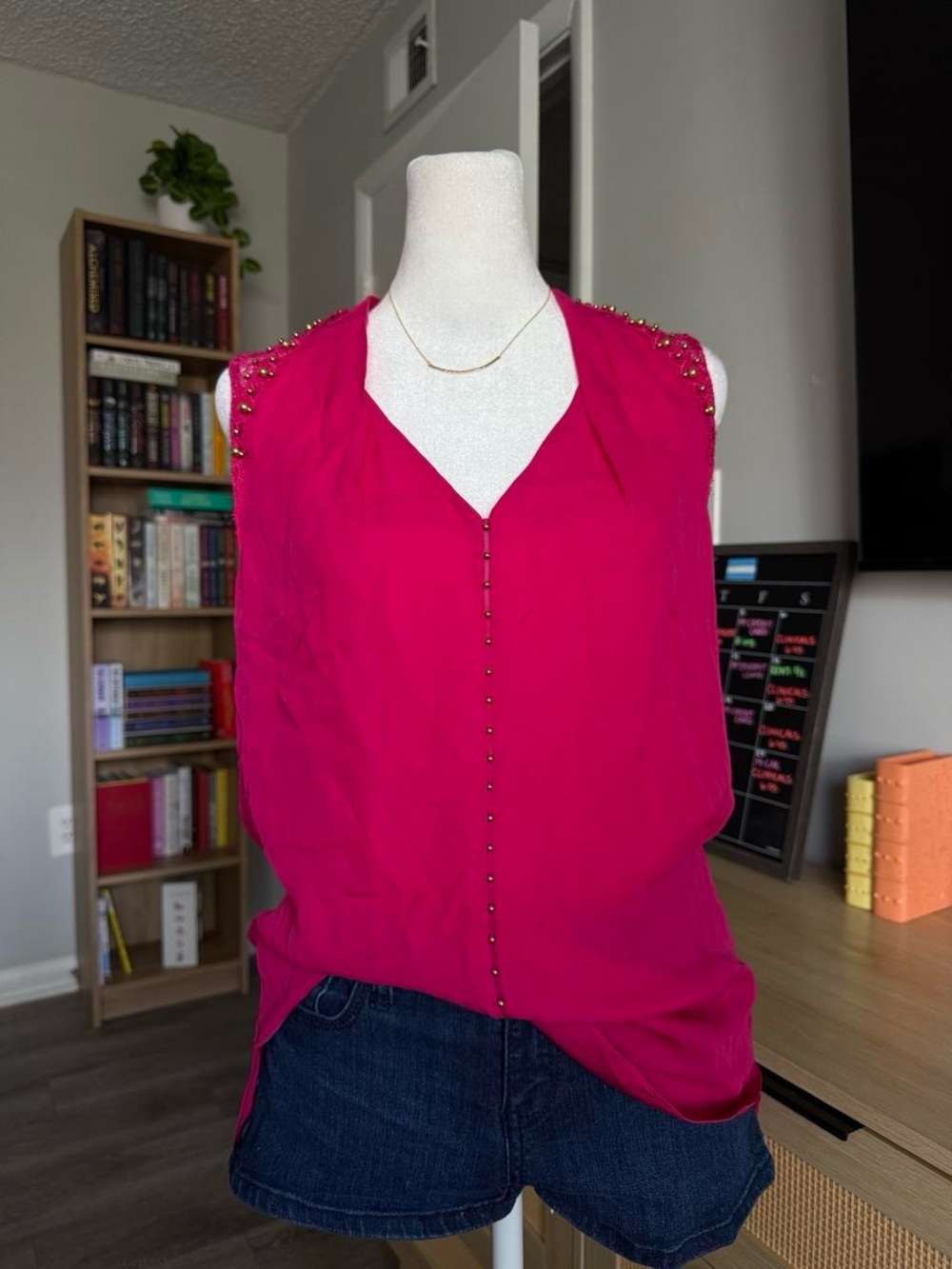 elie tahari hot pink blouse